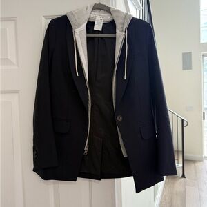 Veronica Beard Black Blazer with Gray Hoodie